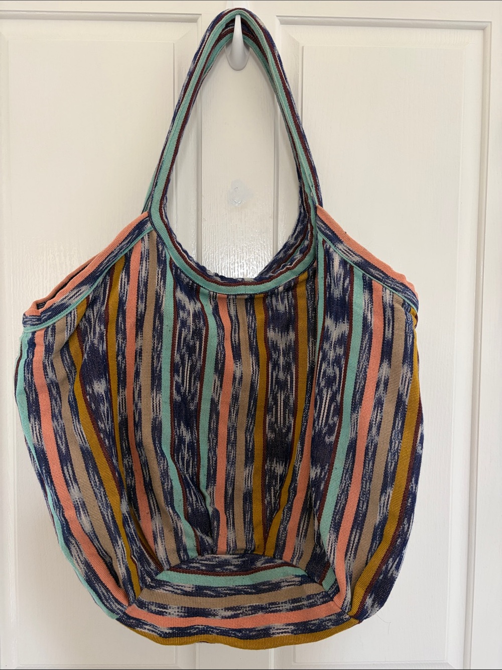 Nena & Co. Striped Tote in Pink, Teal & Navy